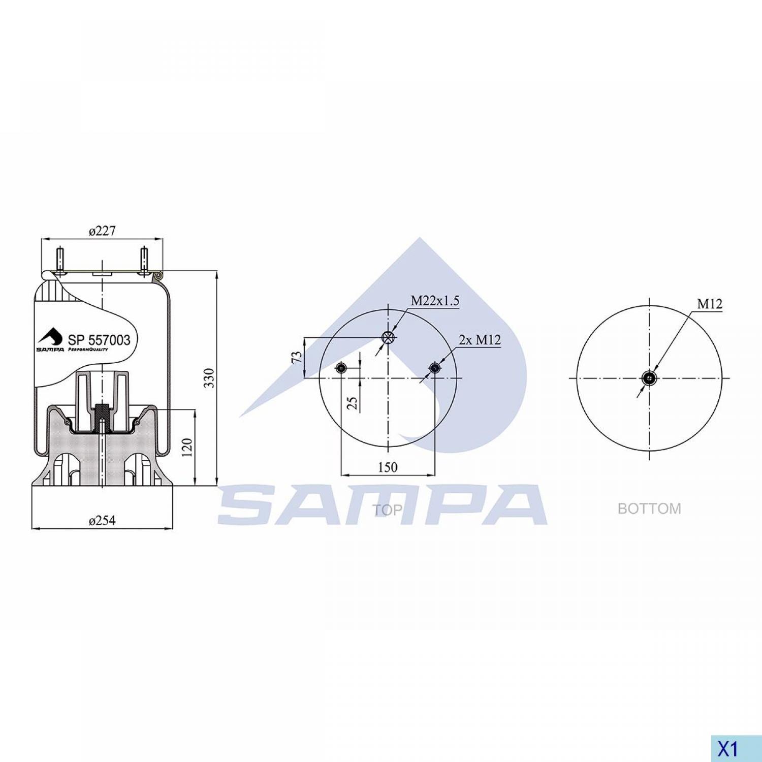 SP 557003-KP SAMPA; GIGANT DORSE KÖRÜĞÜ KOMPLE PLASTİK